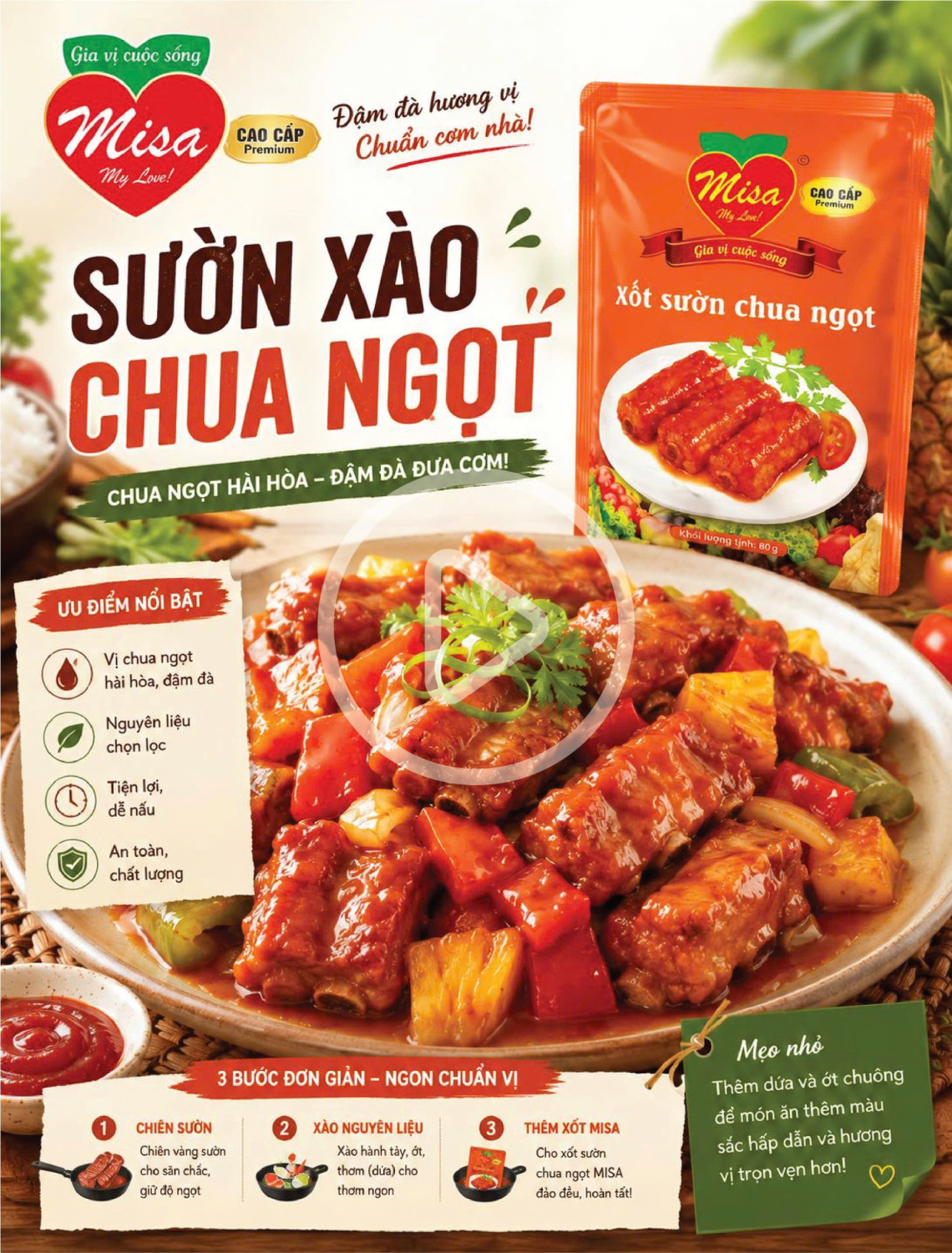 SƯỜN XÀO CHUA NGỌT cùng MISA