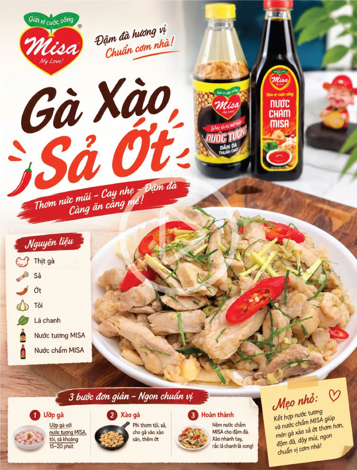 GÀ XÀO SẢ ỚT cùng MISA